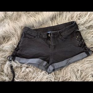 Jean Shorts with Ties